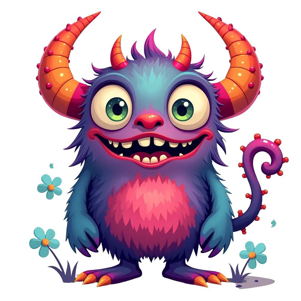 Friendly Monster in a Garden